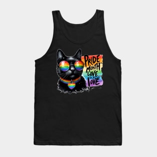 Funny Pride LGBTQIA Trans Black Cat Tank Top